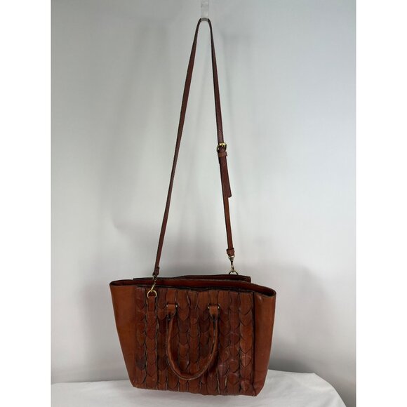 Patricia Nash Feather Leaves Mariola Tote Brown Leather - Picture 5 of 9